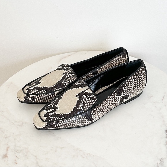 NEW Marion Parke Caroline Snakeskin Embossed Leather Loafer Natural Python‎ Sz 6 - Picture 2 of 8